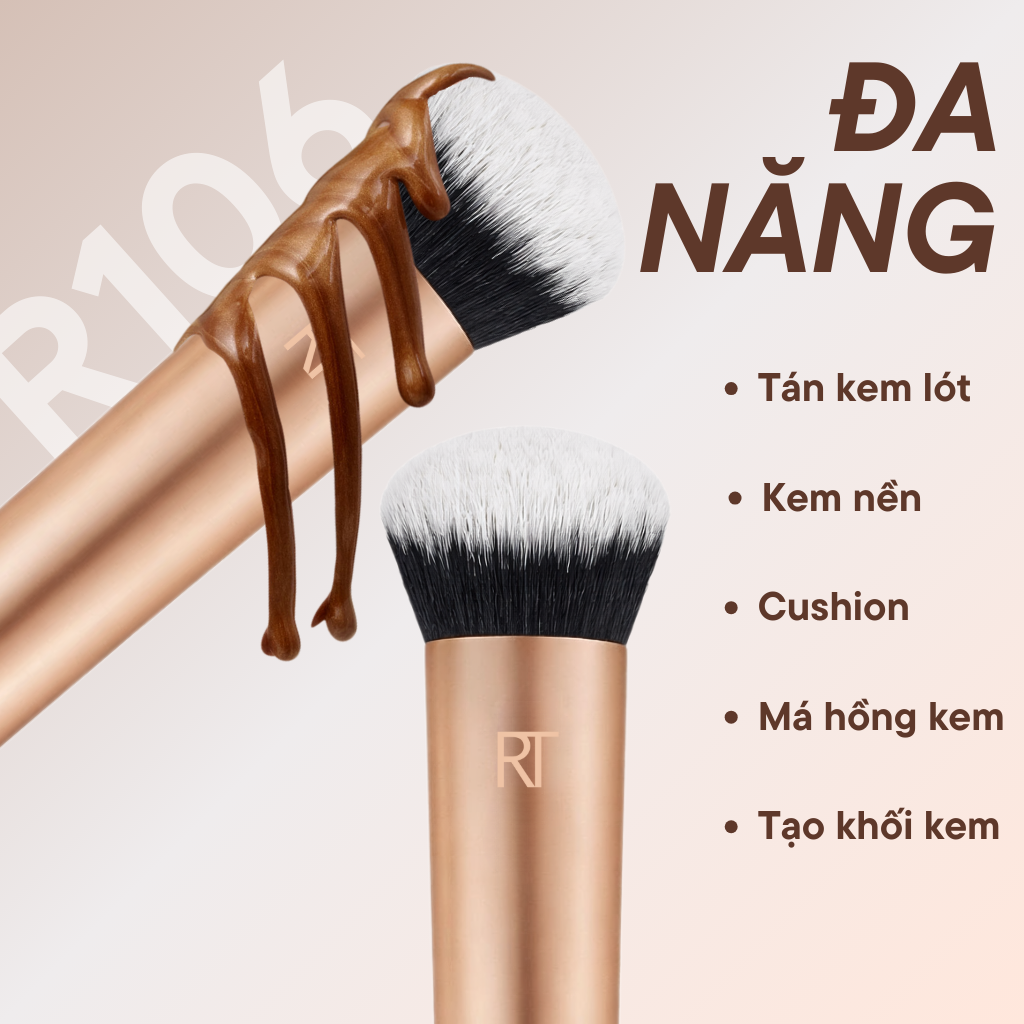 Cọ Tán Nền Và Phủ Phấn Đầu Vát RT Real Techniques Angled Foundation Và Powder Brush R106